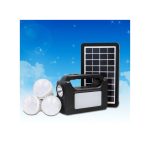 Dp Light Solar Lighting System Kit With 3 LED Lights, Solar Panel, Power Cable And Multiple Phone Charger