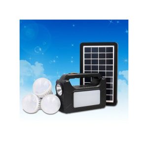 Dp Light Solar Lighting System Kit With 3 LED Lights, Solar Panel, Power Cable And Multiple Phone Charger