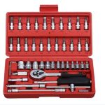 46Pcs Tool Set Car Tool Kit Ratchet Wrench Combination
