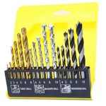 16 Pcs Drill Bits Set Metal&cement&wood HSS Twist Drill Bits Stands