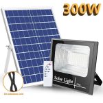 Solar Light Solar Street Flood Lights Outdoor - 300W Solar Lights Dusk to Dawn IP67 Waterproof Security Commercial Lighting