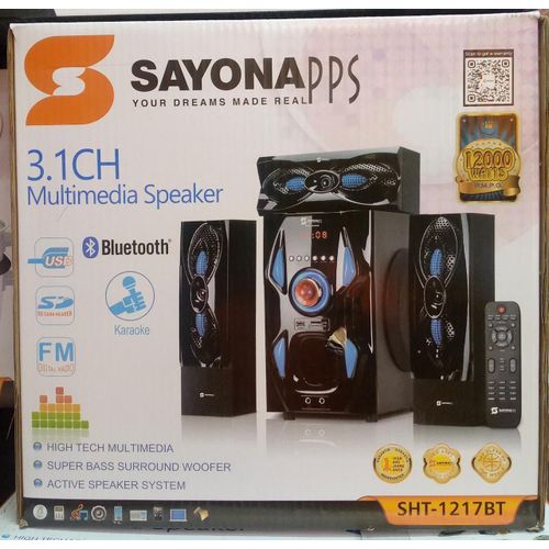 Sayona SHT-1217BT HOME THEATRE SYSTEM 3.1Ch 12000W P.M.P.O Remote LED Display