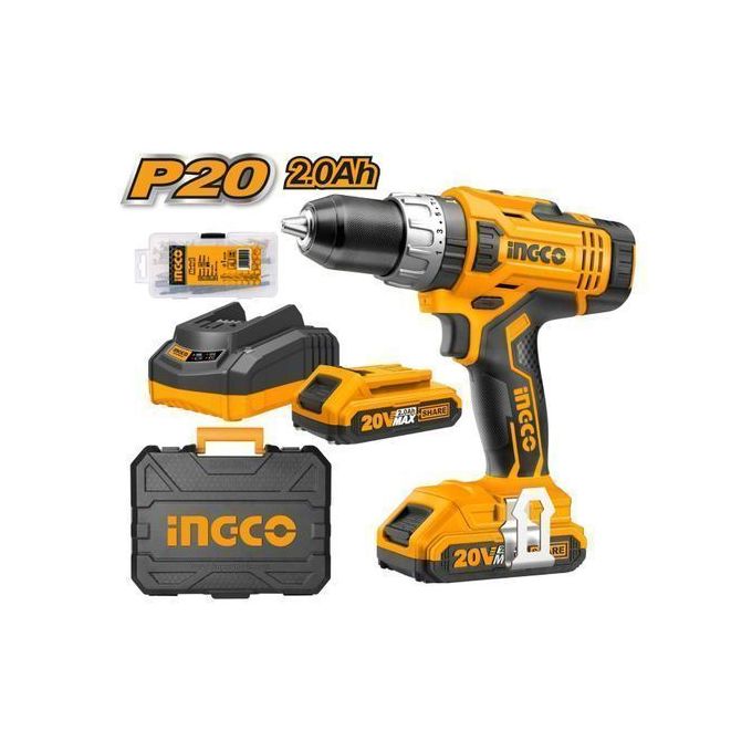 Ingco Lithium-ion Cordless Drill 20V With Impact Hammer