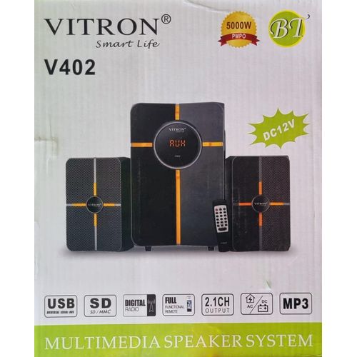 Vitron V402 2.1 Inch Theater Multi Media Sub Woofer Speaker System WITH Bluetooth - AD/DC- 5000W