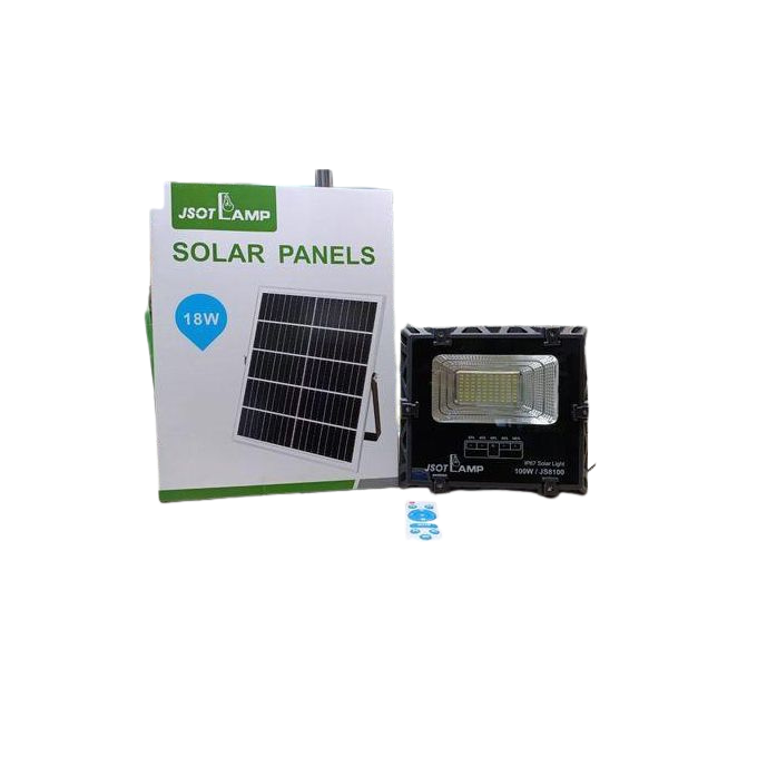 JSOT Solar Light 100W LED Solar Floodlight Panel Street Lights Outdoor Waterproof Remote Control
